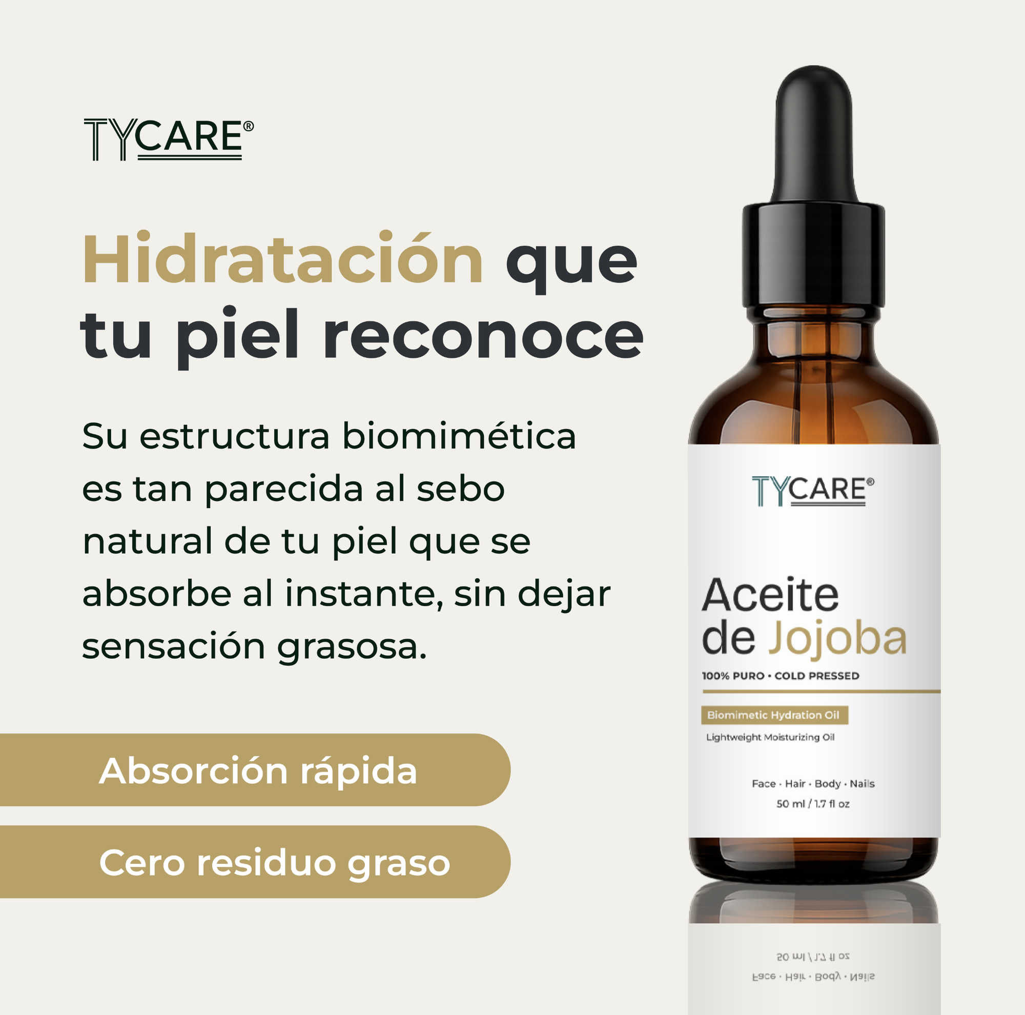 Aceite de Jojoba 100% Puro | Prensado en Frío | 50 ml TY CARE