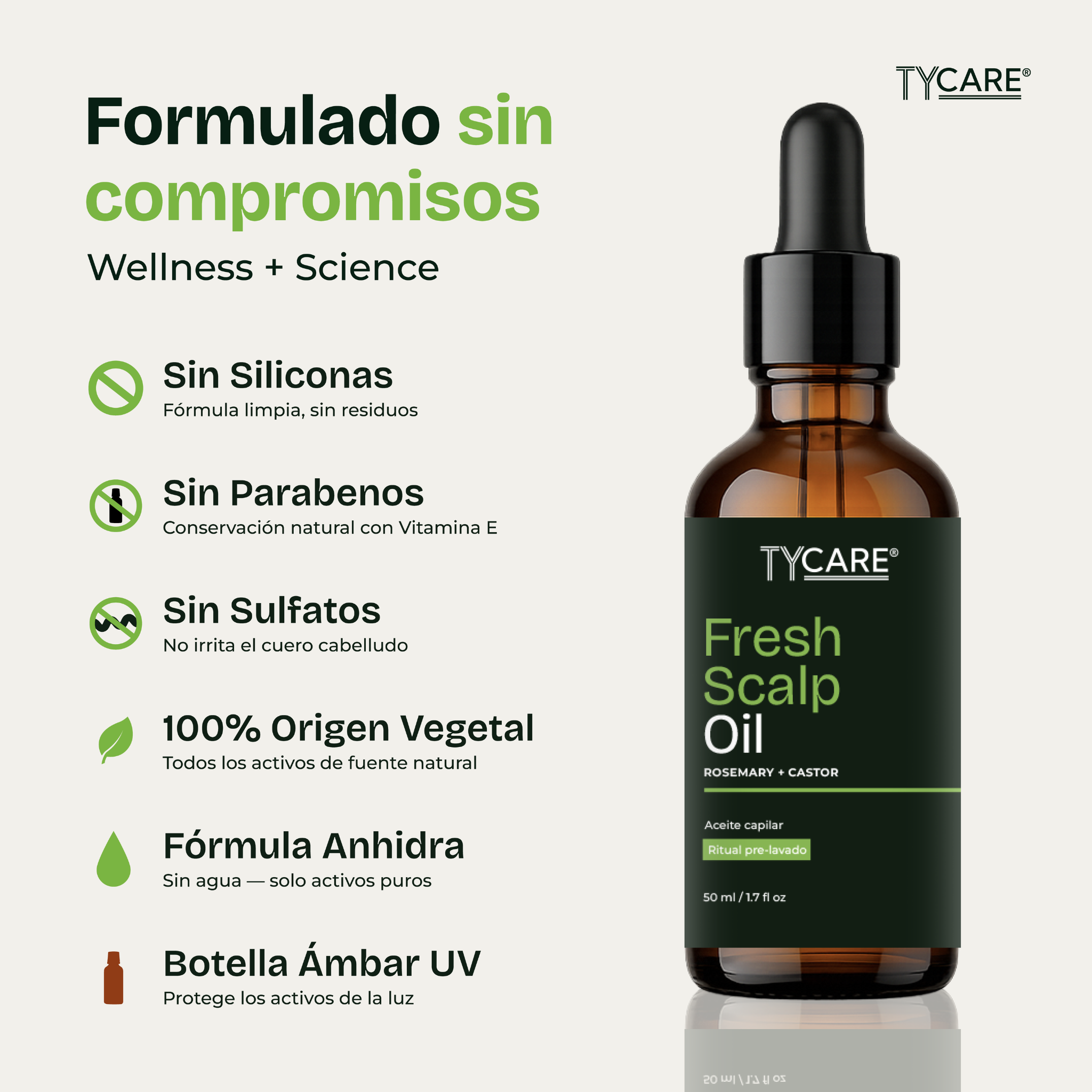 Fresh Scalp Oil – Aceite Capilar Pre-Lavado 100% Activo | 50 ml TY CARE